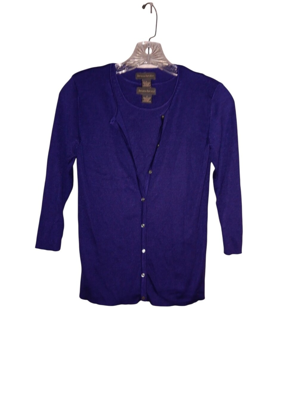 Banana Republic 100% Silk Cardigan Twin Set Purple Small